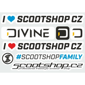 List samolepek Scootshop.cz X Divine S