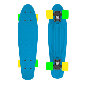 Skateboard FIZZ BOARD Blue, Orange PU, modrý