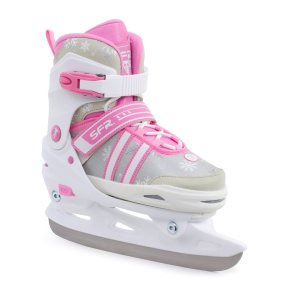 SFR Nova Adjustable Children's Ice Skates - White / Pink - UK:11J-1J EU:29-33 US:M12J-2