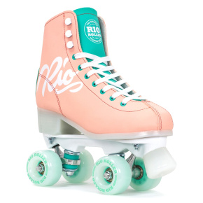 Rio Roller Script Adults Quad Skates - Peach / Green - UK:9A EU:43 US:M10L11