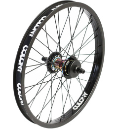 Colony Pintour 20" Male Freecoaster BMX Rear Wheel (Black/Rainbow|Left hand drive)