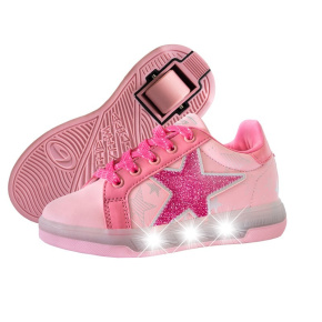 Breezy Rollers Sparkle Lights - Pink / Pink - UK:4J EU:37 US:4.5J