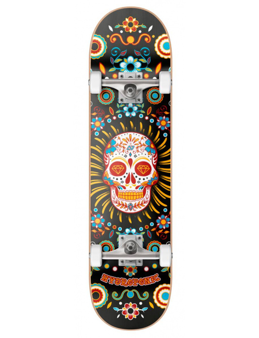 Skateboard Hydroponic Mexican 8.125" Black Skull