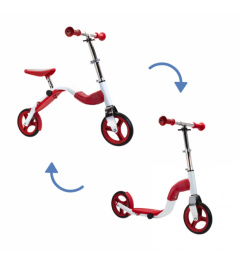 Scoobik kolobežka a odrážadlo v jednom červený