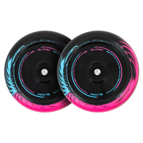 Slamm 110mm Swirl Hollow Core Wheels - Pair - Black / Blue / Pink