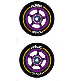 Kolečka Nokaic 100mm BLACK/PURPLE 2ks