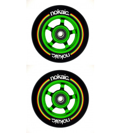 Kolečka Nokaic 100mm BLACK/GREEN 2ks