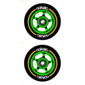 Kolečka Nokaic 100mm BLACK/GREEN 2ks