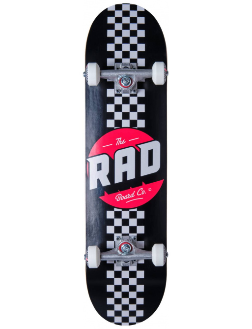 Skateboard RAD Checker Stripe 7.25" Černá