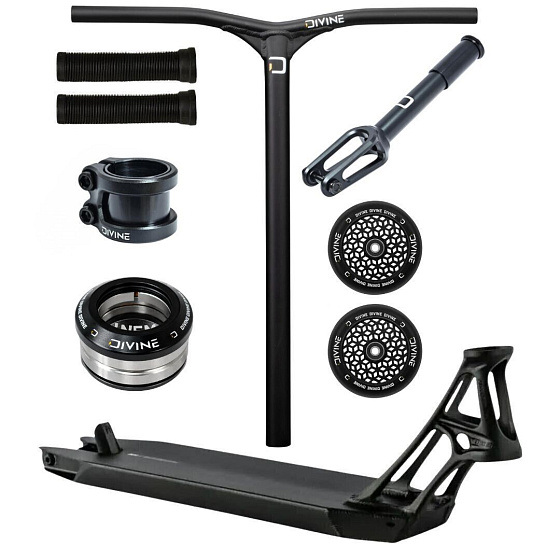 Freestyle koloběžka Custom Ethic × Divine Park – 460 × 130 mm / 110 × 24 mm / IHC – černá