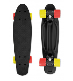 Skateboard FIZZ BOARD Black, Red-Yellow PU, černý