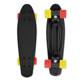 Skateboard FIZZ BOARD Black, Red-Yellow PU, černý