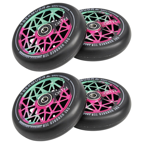 Balení 1+1 Kolečka Oath Bermuda 110mm Green/Pink/Black 4ks