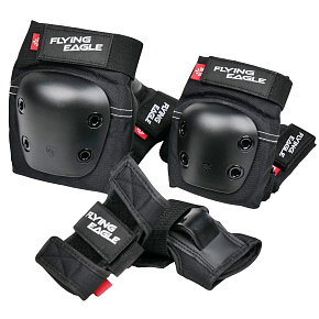 FlyingEagle Valiant Dětské Chrániče Na Brusle (M|Černá)