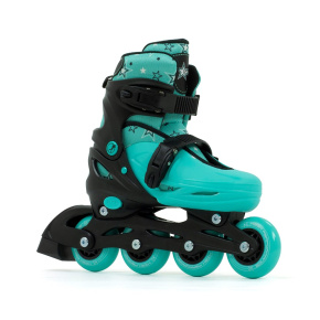 SFR Plasma Adjustable Children's Inline Skates - Black / Green - UK:1J-4J EU:33-37 US:M2-5