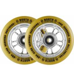 Kolečka North Wagon 110mm Silver/Gum 2ks