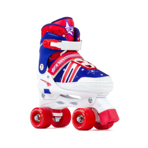 SFR Spectra Adjustable Children's Quad Skates - Blue / Red - UK:11J-1J EU:29-33 US:M12J-2