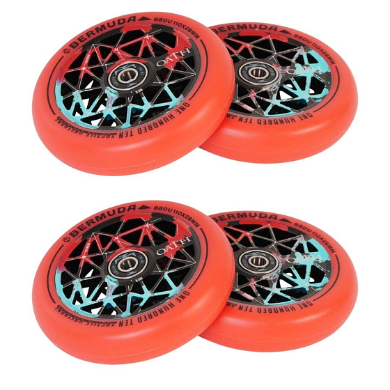 Balení 1+1 Kolečka Oath Bermuda 110mm Black/Teal/Red 4ks