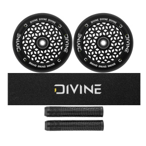 Set 2ks koleček Divine 110 mm Light Core černé + Divine griptape + Divine gripy