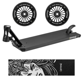 Set Deska Divine Forget Street 6" 580 mm černá + 2ks koleček Divine 110 mm Turbo černé + Divine Nyx griptape