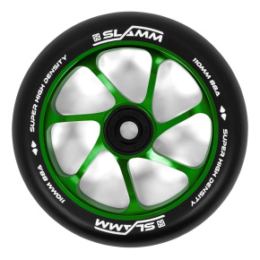 Slamm 110mm Team Wheels - Black / Green - 110mm