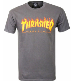 Triko Thrasher Flame Logo charcoal gray 2019 vell.XL