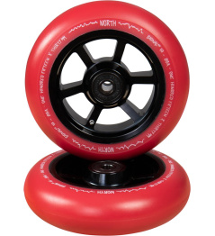 Kolečka North Signal V2 115x30mm Black/Red Pu